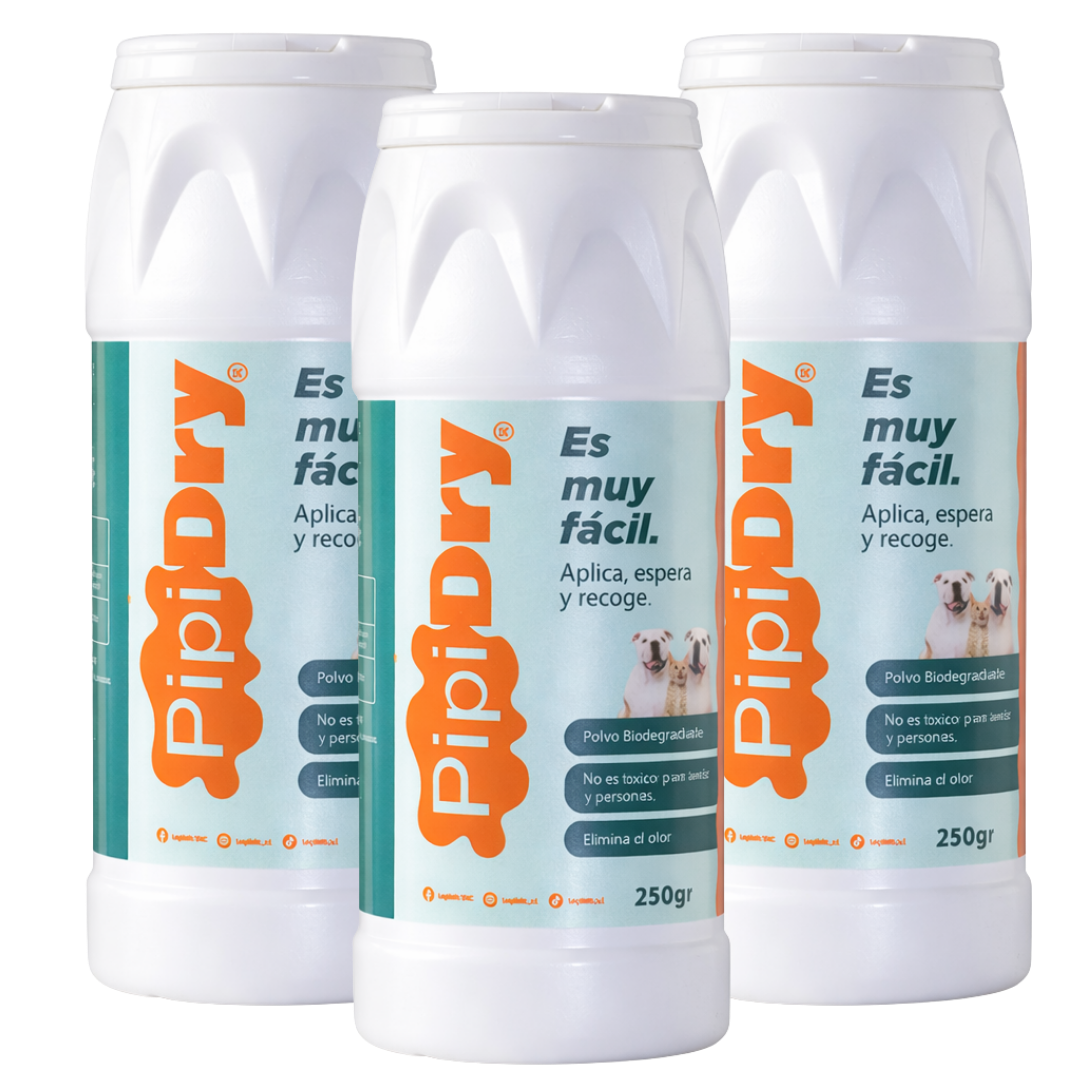 Pack PipiDry® – 3 Botes de 250g (750g)